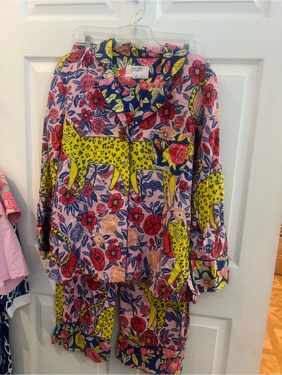 Anthropologie Other - Anthropologie Bright Floral & Leopard Print Pajama Set sz Med & Large